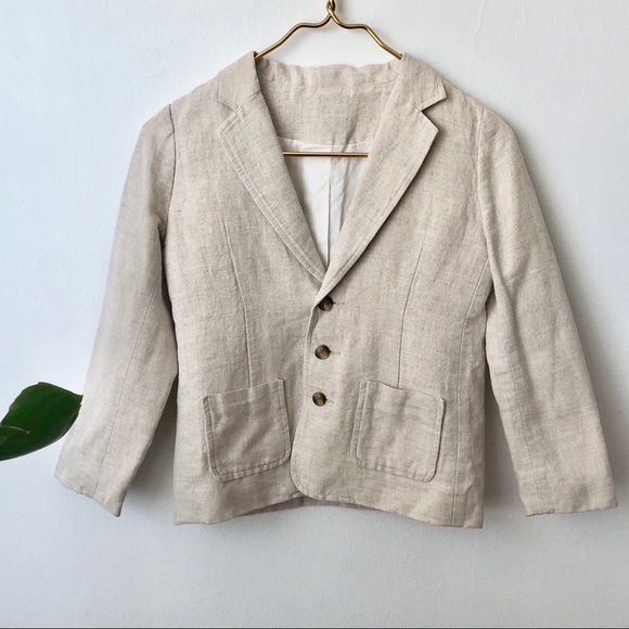 Talbots Other - TALBOTS Kids Linen Cotton Blazer Jacket Beige 7X